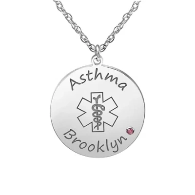 Fine Jewelry Womens Multi Color Personalized Gold Round Pendant Necklace In White