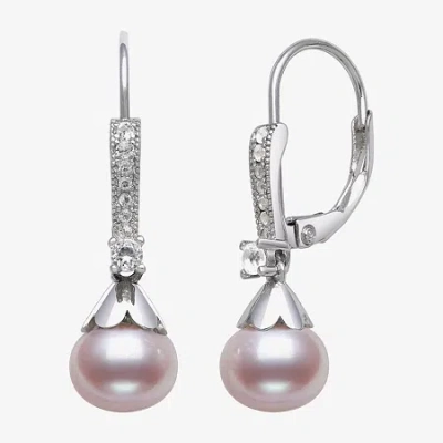 Fine Jewelry Womens Pink Cultured Freshwater Pearl Sterling Silver Drop Earrings In Metallic