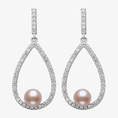 Fine Jewelry Womens Pink Cultured Freshwater Pearl Sterling Silver Pear Drop Earrings