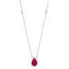 Fine Jewelry Womens Red Lab Created Ruby Sterling Silver Pendant Necklace In Transparent