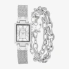 Fine Jewelry Womens Silver Tone Bracelet Watch A1955s-22-b28 In Silver