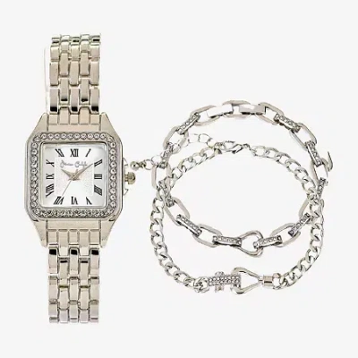 Fine Jewelry Womens Silver Tone Bracelet Watch A1956s-22-b28 In Transparent