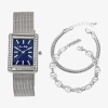 Fine Jewelry Womens Silver Tone Bracelet Watch A1973s-22-j28 In Silver