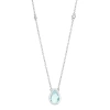 Fine Jewelry Womens Simulated Aquamarine Sterling Silver Pendant Necklace In Transparent