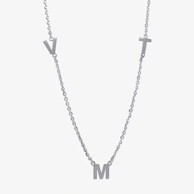 Fine Jewelry Womens Sterling Silver 16 Inch Name Necklace In Transparent