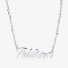 Fine Jewelry Womens Sterling Silver 16 Inch Name Necklace In Transparent