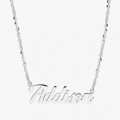Fine Jewelry Womens Sterling Silver 16 Inch Name Necklace In Transparent