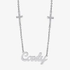 Fine Jewelry Womens Sterling Silver 16 Inch Name Necklace In Transparent