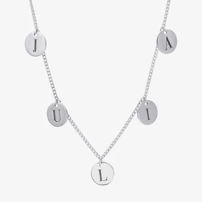 Fine Jewelry Womens Sterling Silver 16 Inch Name Necklace In Transparent