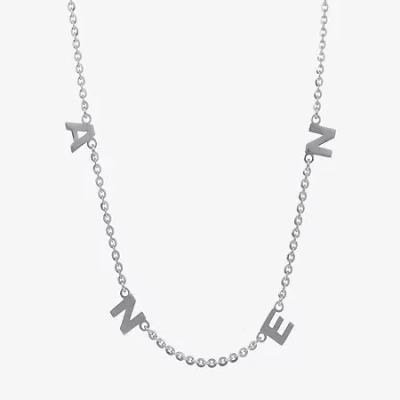 Fine Jewelry Womens Sterling Silver 16 Inch Name Necklace In Transparent