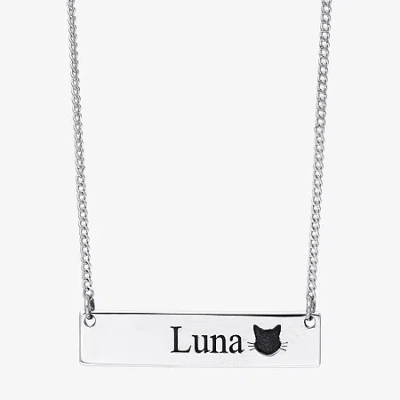 Fine Jewelry Womens Sterling Silver 16 Inch Name Necklace In Transparent