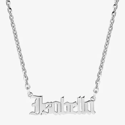 Fine Jewelry Womens Sterling Silver 18 Inch Name Necklace In Transparent