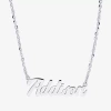 Fine Jewelry Womens Sterling Silver 18 Inch Name Necklace In Transparent