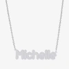 Fine Jewelry Womens Sterling Silver 18 Inch Name Necklace In Transparent