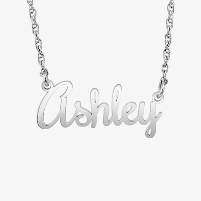 Fine Jewelry Womens Sterling Silver 18 Inch Name Necklace In White