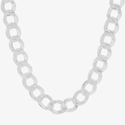 Fine Jewelry Womens Sterling Silver 24 Inch Curb Chain Necklace In White
