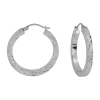 Fine Jewelry Womens Sterling Silver 25mm Round Hoop Earrings In Transparent