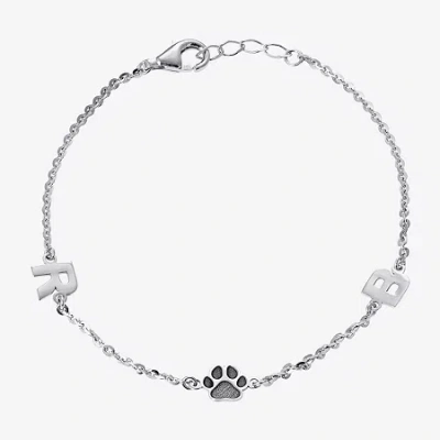 Fine Jewelry Womens Sterling Silver 6 3/4 Inch Solid Cable Id Bracelet In Transparent