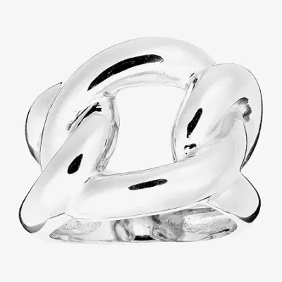 Fine Jewelry Womens Sterling Silver Cocktail Ring In Transparent
