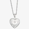 Fine Jewelry Womens White Cubic Zirconia Sterling Silver 15 Inch Locket Necklace In Metallic