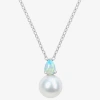 Fine Jewelry Womens White Cultured Freshwater Pearl & Gemstone 18k Gold Over Silver Pendant Necklace In Multi
