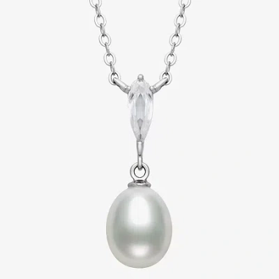 Fine Jewelry Womens White Cultured Freshwater Pearl Sterling Silver 16 Inch Pendant Necklace