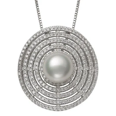 Fine Jewelry Womens White Cultured Freshwater Pearl Sterling Silver 18 Inch Pendant Necklace In Transparent