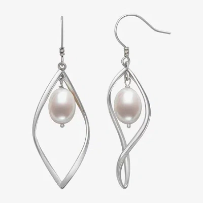 Fine Jewelry Womens White Cultured Freshwater Pearl Sterling Silver Drop Earrings