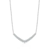 Fine Jewelry Womens White Diamond 10k White Gold 16 Inch Chevron Necklace In Transparent
