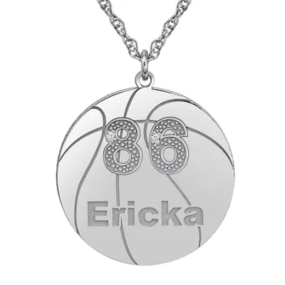 Fine Jewelry Womens White Diamond Accent Genuine Gold Personalized Pendant Necklace