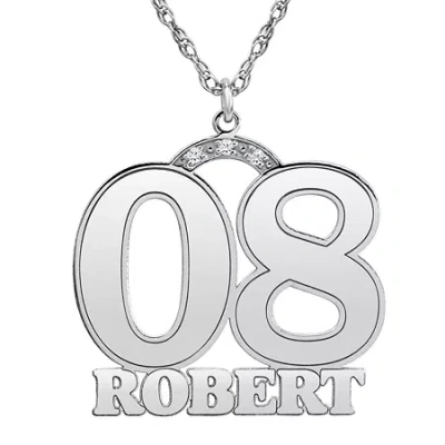 Fine Jewelry Womens White Diamond Accent Genuine Personalized Gold Pendant Necklace