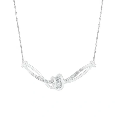 Fine Jewelry Womens White Diamond Sterling Silver 18 Inch Chevron Necklace In Transparent