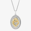 Fine Jewelry Womens White Mother Of Pearl 10k Gold Over Silver Oval 18 Inch Pendant Necklace In White