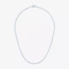 Fine Jewelry Womens White Opal Sterling Silver 18 Inch Tennis Necklace In Transparent