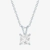 Fine Jewelry Yes Please! Womens Lab Created White Sapphire Sterling Silver Pendant Necklace In White