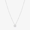 Fine Jewelry Yes Please! Womens Lab Created White Sapphire Sterling Silver Round 18 Inch Pendant Necklace In White