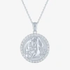 Fine Jewelry Zodiac Lab Created White Sapphire Sterling Silver Round 16 Inch Pendant Necklace In Blue