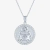 Fine Jewelry Zodiac Lab Created White Sapphire Sterling Silver Round 16 Inch Pendant Necklace In Purple