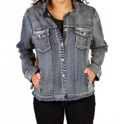 Fine Line Imports Plush Back Denim Jacket In Blue