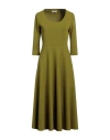 Fine Mood Woman Midi Dress Military Green Size 6 Polyester, Elastane In Green