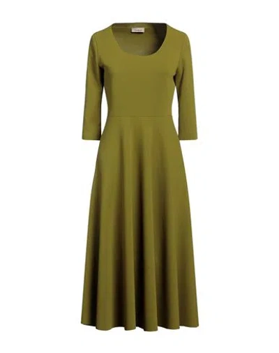 Fine Mood Woman Midi Dress Military Green Size 6 Polyester, Elastane