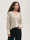 Finery London Alena V-neck Crochet Cardigan In White
