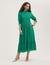 Finery London Amelia 3/4 Sleeve Chiffon Midi Dress In Green
