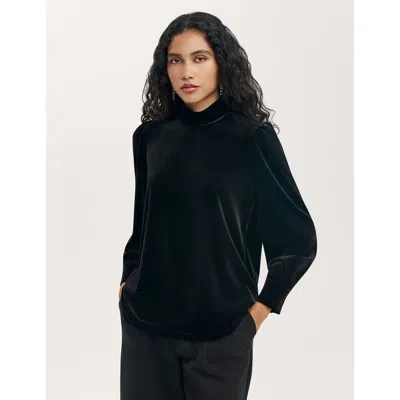 Finery London Clementine Velvet High Neck Top In Multi