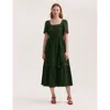 Finery London Corina Cotton Midi Tiered Dress In Brown