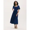 Finery London Corina Cotton Midi Tiered Dress In Purple