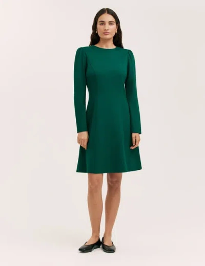 Finery London Eva Ponte Jersey Dress In Green