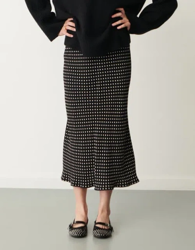 Finery London Evelyn Polka Dot Midi Skirt In Black