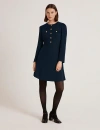 Finery London Evie Long Sleeve Crepe Short Dress In Blue