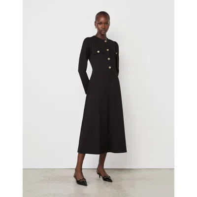 Finery London Gilly Ponte Jersey Midi Dress In Black